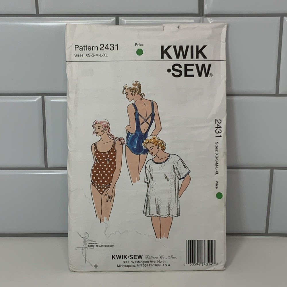 Kwik Sew #2431 Maternity Swimsuit Cover-Up‎ Sewing XS-XL Kerstin Martensson